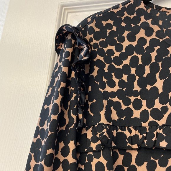 Lark & Ro Animal Print Blouse. Large. Ruffle. Career Work Top. - Picture 5 of 6